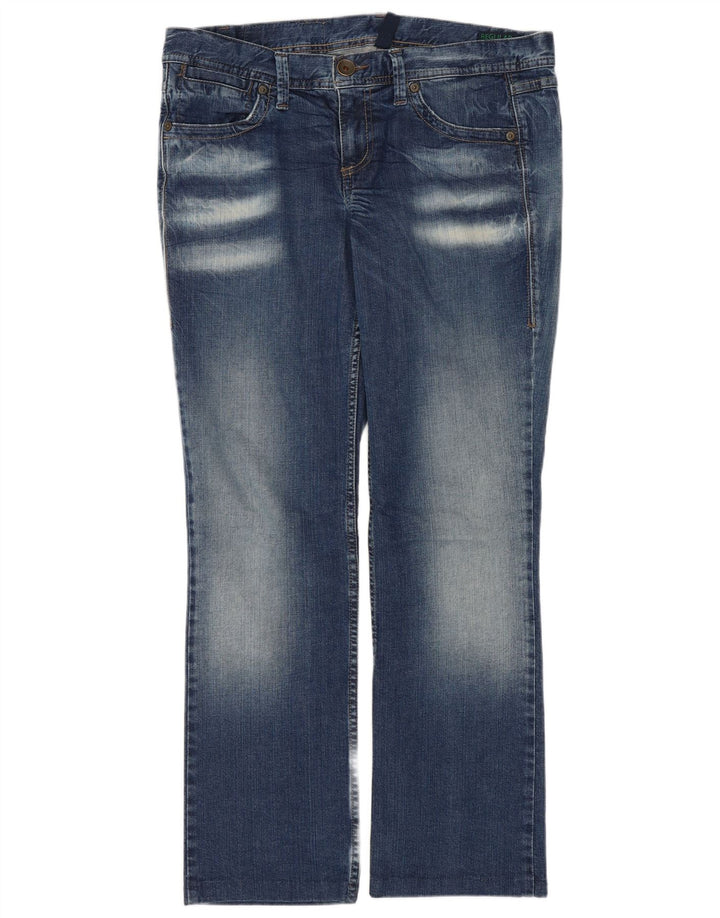 Benetton Womens Regular Straight Jeans W31 L28 Blue Cotton