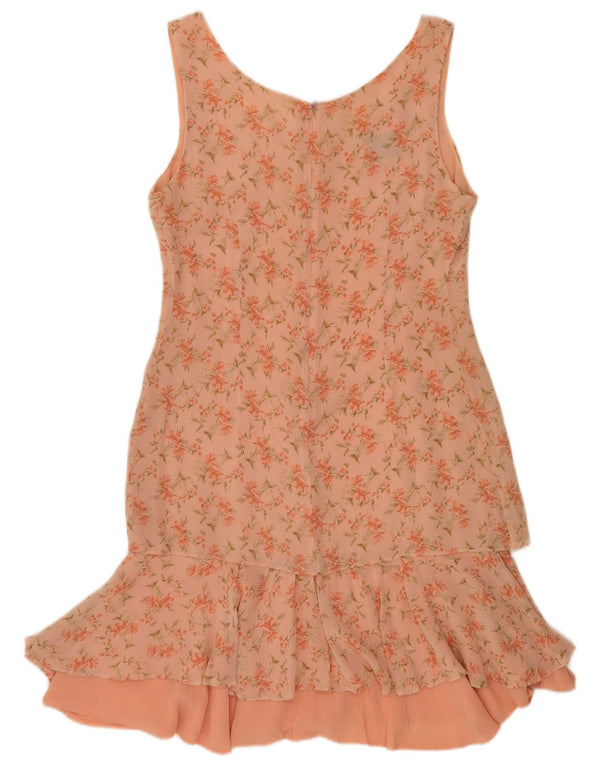 ON5IVE Dame ærmeløs Drop Waist Dress UK 10 Small Pink Floral Polyester