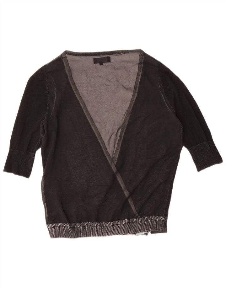 Guess Womens 3/4 Sleeve Cardigan Sweater UK 12 Medium Grey