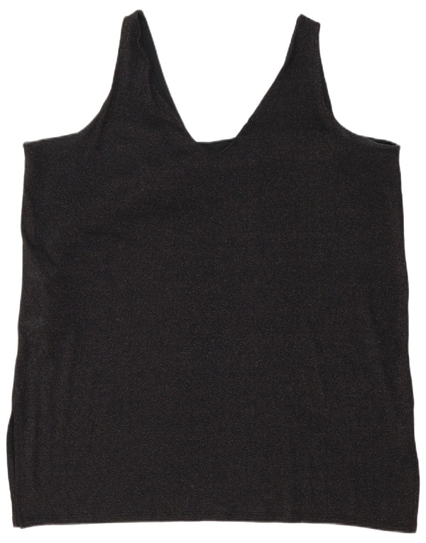 Marks & Spencer Damen Ärmelloses Tunikakleid UK 24 4XL Schwarz Polyester