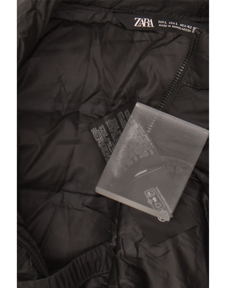 Zara Γυναικείο Gilet UK 16 Large Μαύρος Πολυεστέρας