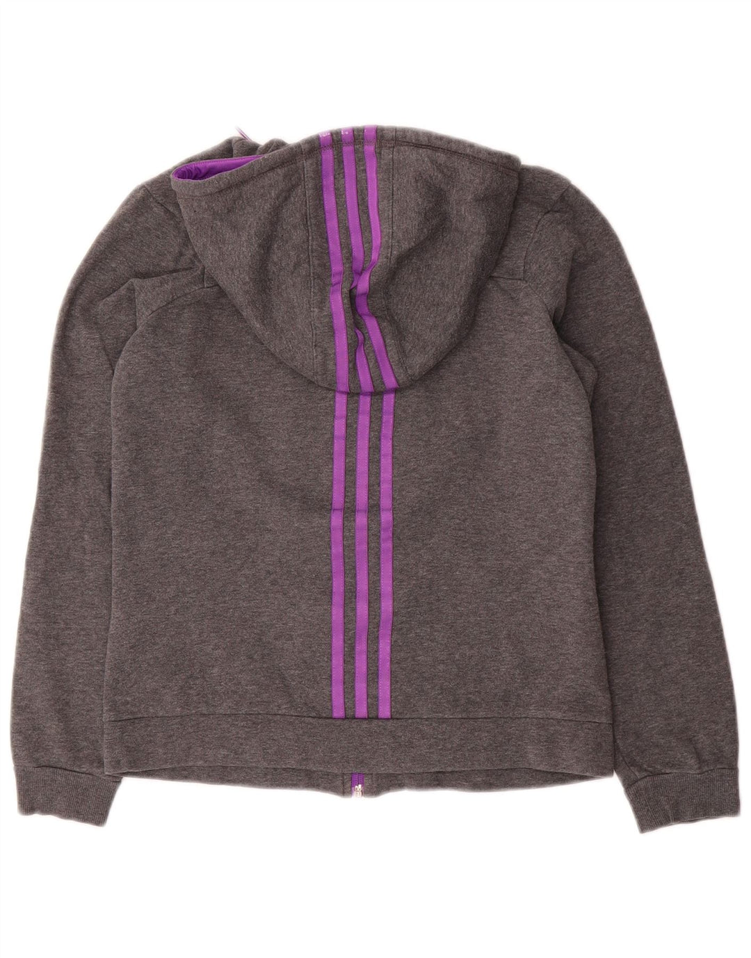 ADIDAS Suéter feminino com capuz e zíper oversized UK 4/6 XS cinza algodão
