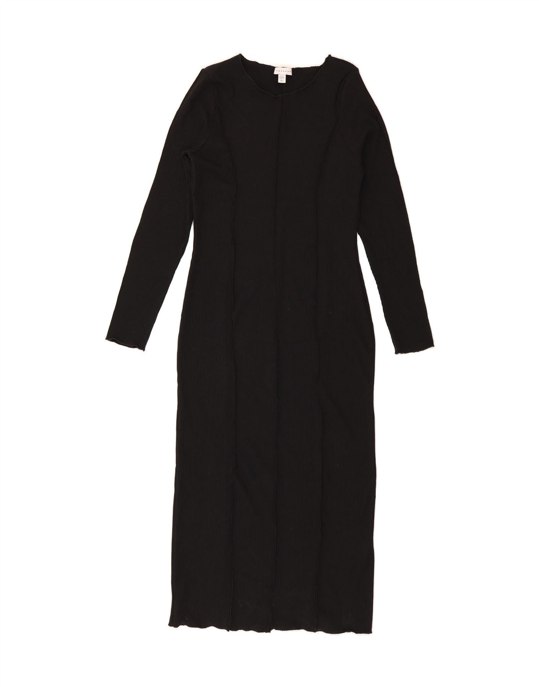 TOPSHOP Womens Long Sleeve Maxi Dress UK 12/14 Medium Black Polyester Vintage Topshop and Second-Hand Topshop from Messina Hembry 