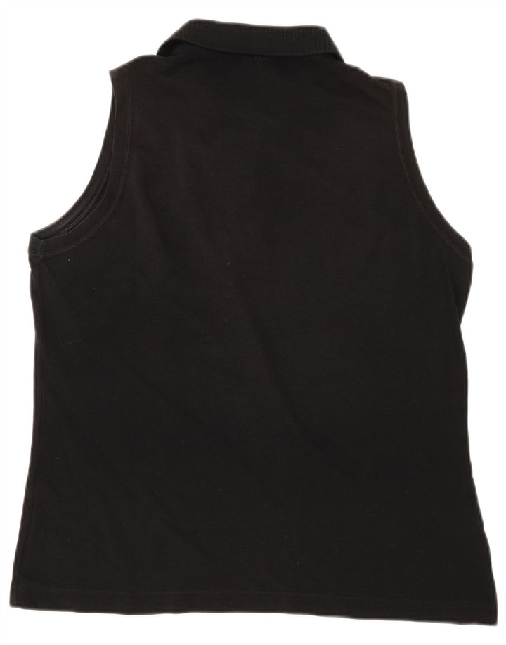 Lacoste Womens Sleeveless Polo Shirt Size 48 XL Black