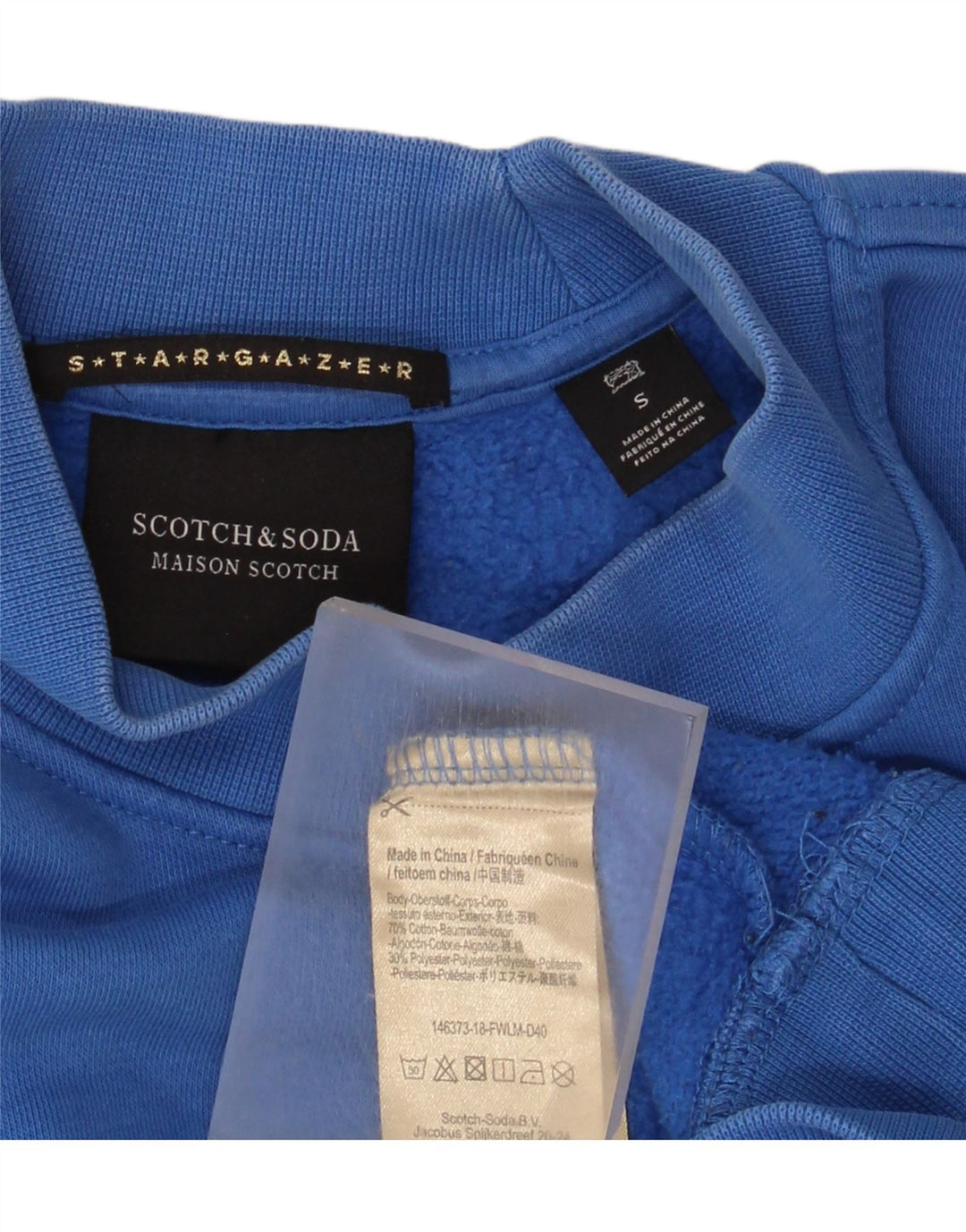 Scotch & Soda Dame Grafisk Oversized Sweatshirt Jumper UK 10 Lille Blå