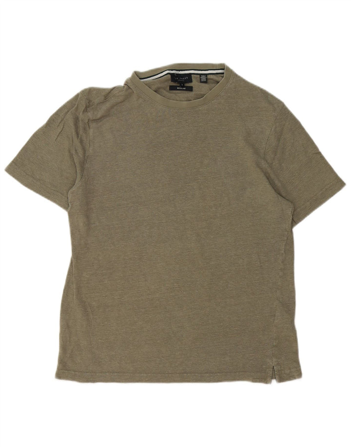 Ted Baker - Camiseta regular para hombre, talla 3, lino caqui mediano