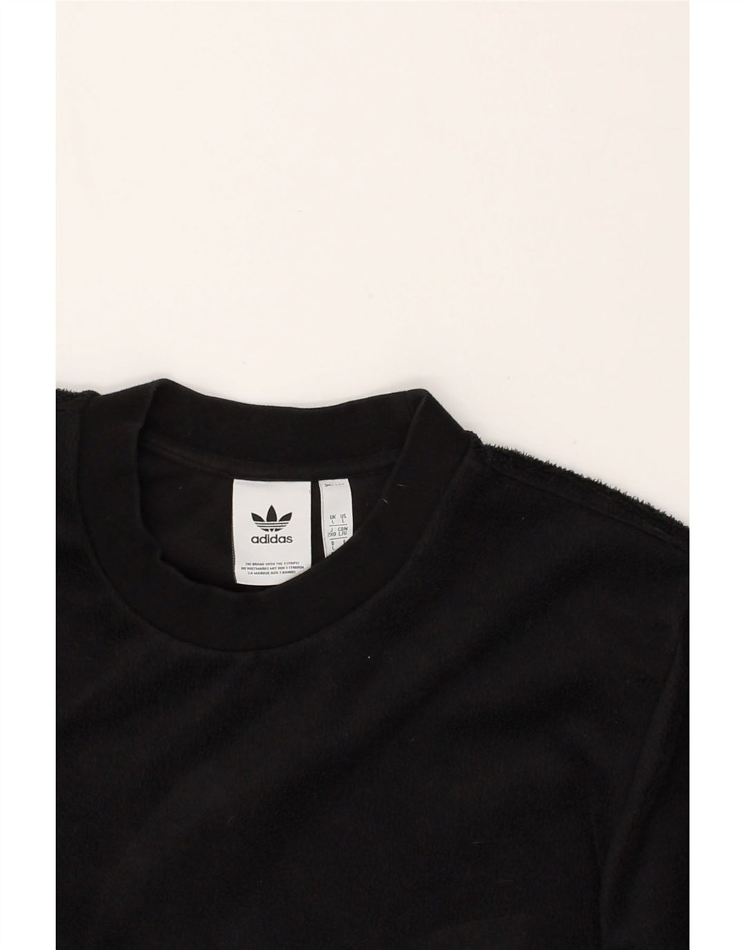 ADIDAS Mens Fleece Graphic T-Shirt Top Large Black Polyester | Vintage Adidas | Thrift | Second-Hand Adidas | Used Clothing | Messina Hembry 