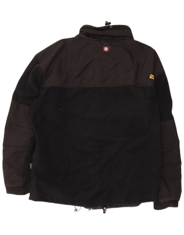Jack Wolfskin Chaqueta polar con capucha para hombre UK 48 2XL Negro Colorblock