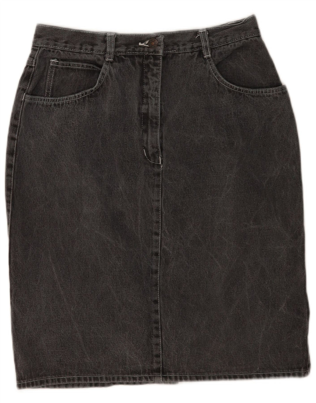 Vintage Womens Denim Skirt IT 42 Medium W28  Grey Cotton