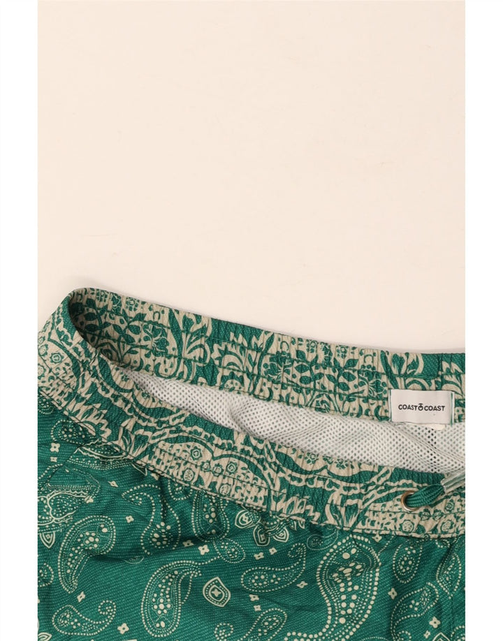 COAST Mens Swimming Shorts Large  Green Paisley