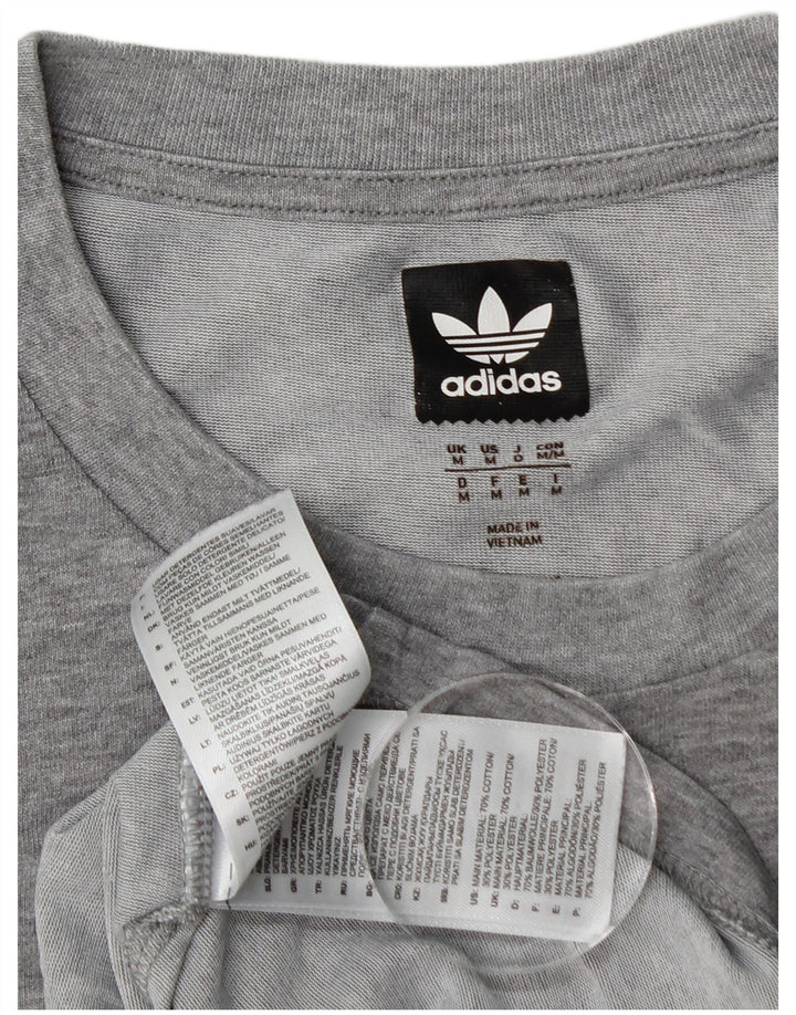 T-shirt da uomo Adidas Top in cotone grigio medio
