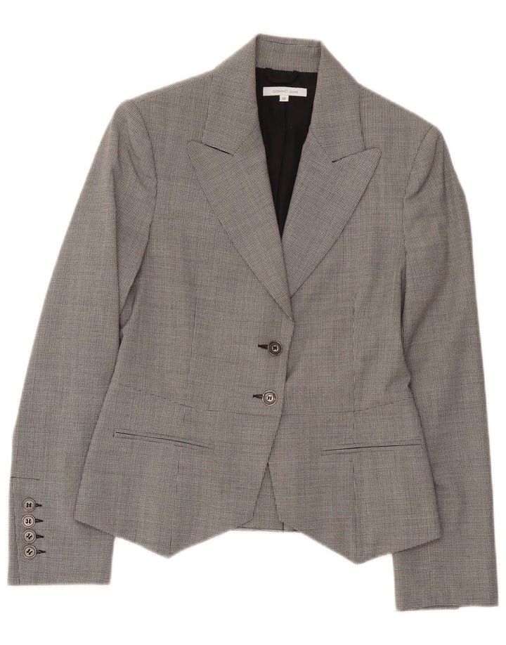 Germano Zama Sacou blazer pentru femei cu 2 nasturi UK 12 Medium Gri Check