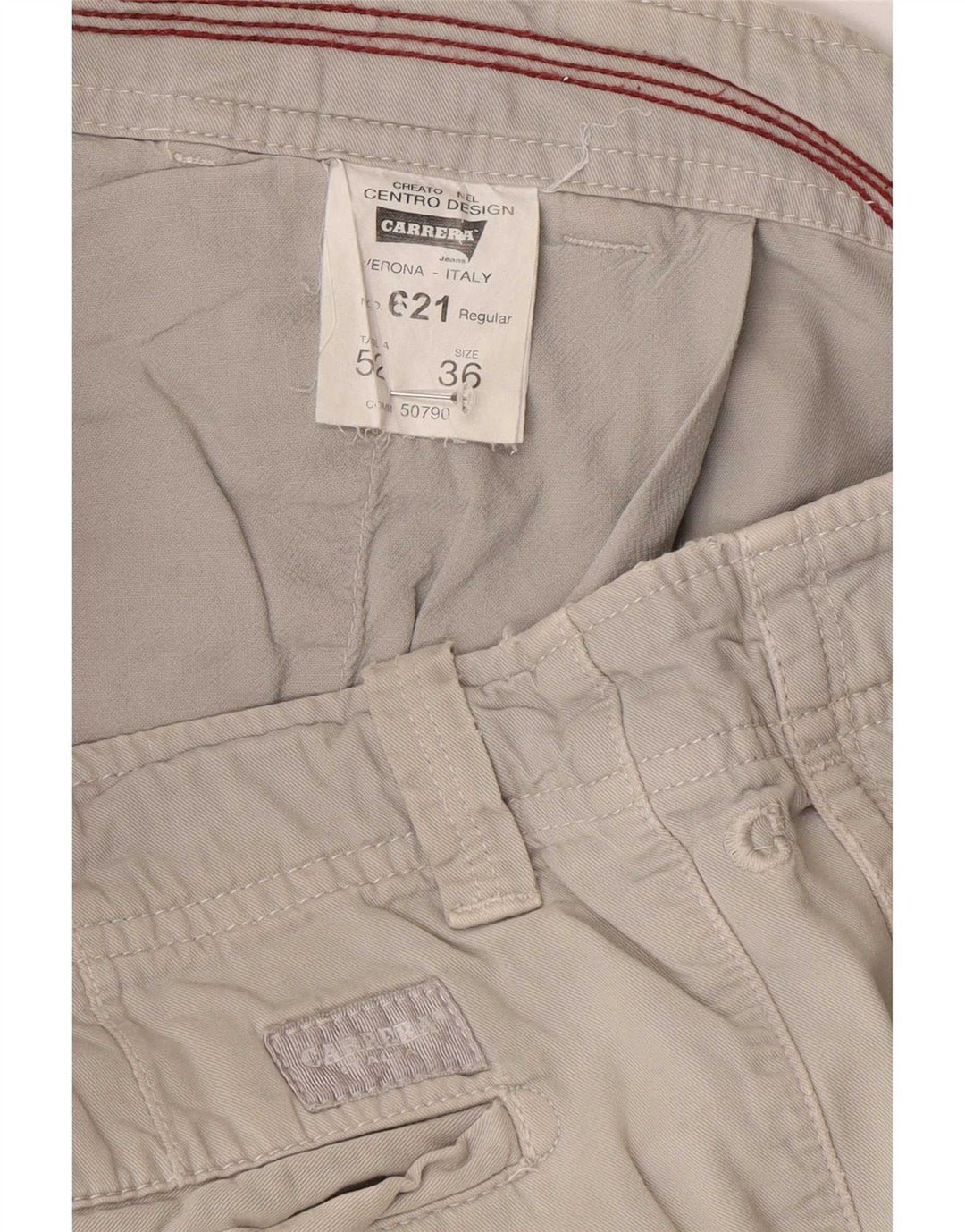Carrera Mens Chino Shorts Large W36 Grey Cotton