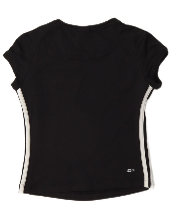 Adidas Dame Climalite Crop T-Shirt Top UK 10 Small Black Nylon