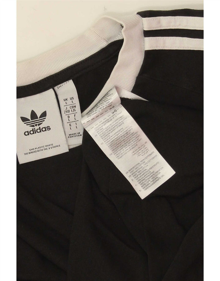 Adidas Mens T-Shirt Top Large Black Cotton