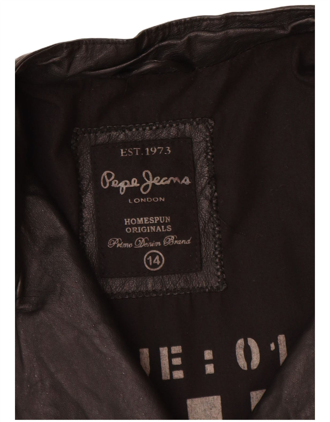 PEPE Jeans Womens Leather Biker Jacket UK 14 Medium Black Leather