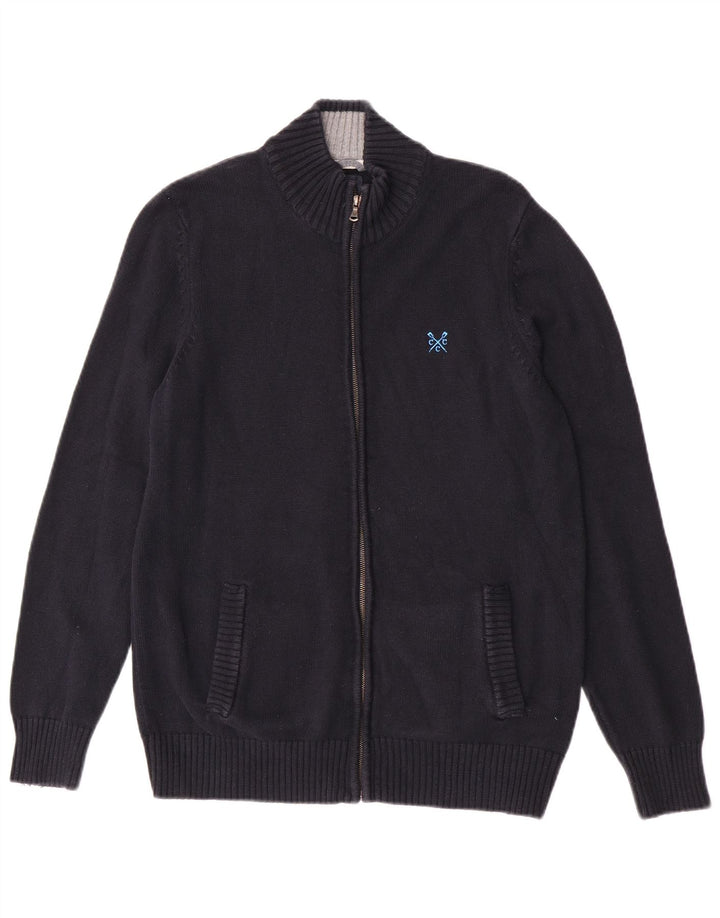 Crew Clothing Mens Cardigan Sweater Medium Navy Blue Cotton