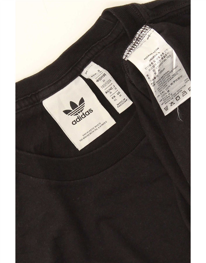Adidas Mens T-Shirt Top Medium Black Cotton