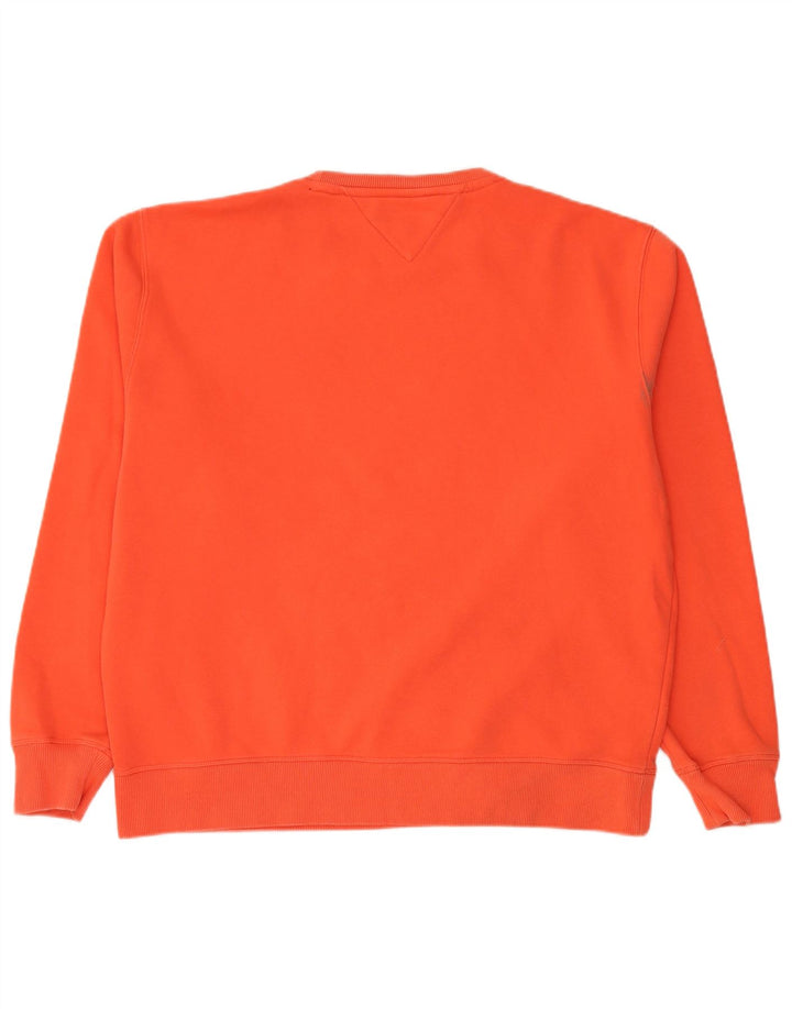 TOMMY HILFIGER Felpa da uomo Maglione 2XL Cotone arancione