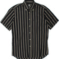ROCCOBAROCCO Mens Short Sleeve Shirt Size 15 3/4 40 Medium Black Striped Vintage Roccobarocco and Second-Hand Roccobarocco from Messina Hembry 