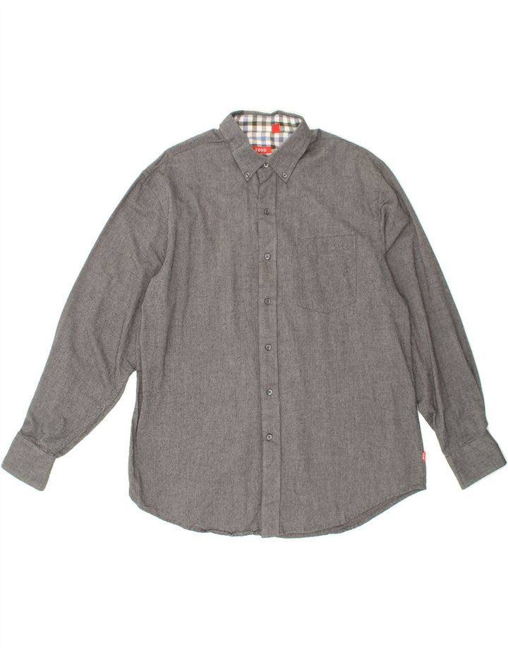 IZOD Mens Shirt Large Grey Cotton Vintage Izod and Second-Hand Izod from Messina Hembry 