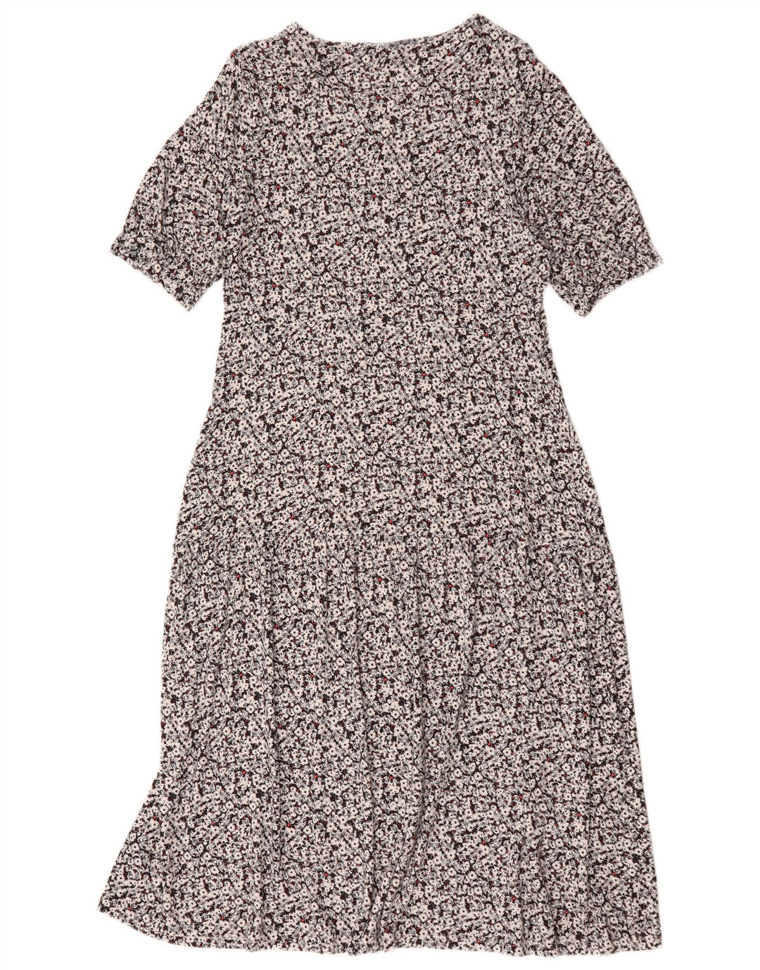 Marks & Spencer Dame Maxi Dress UK 14 Medium Black Floral Viscose