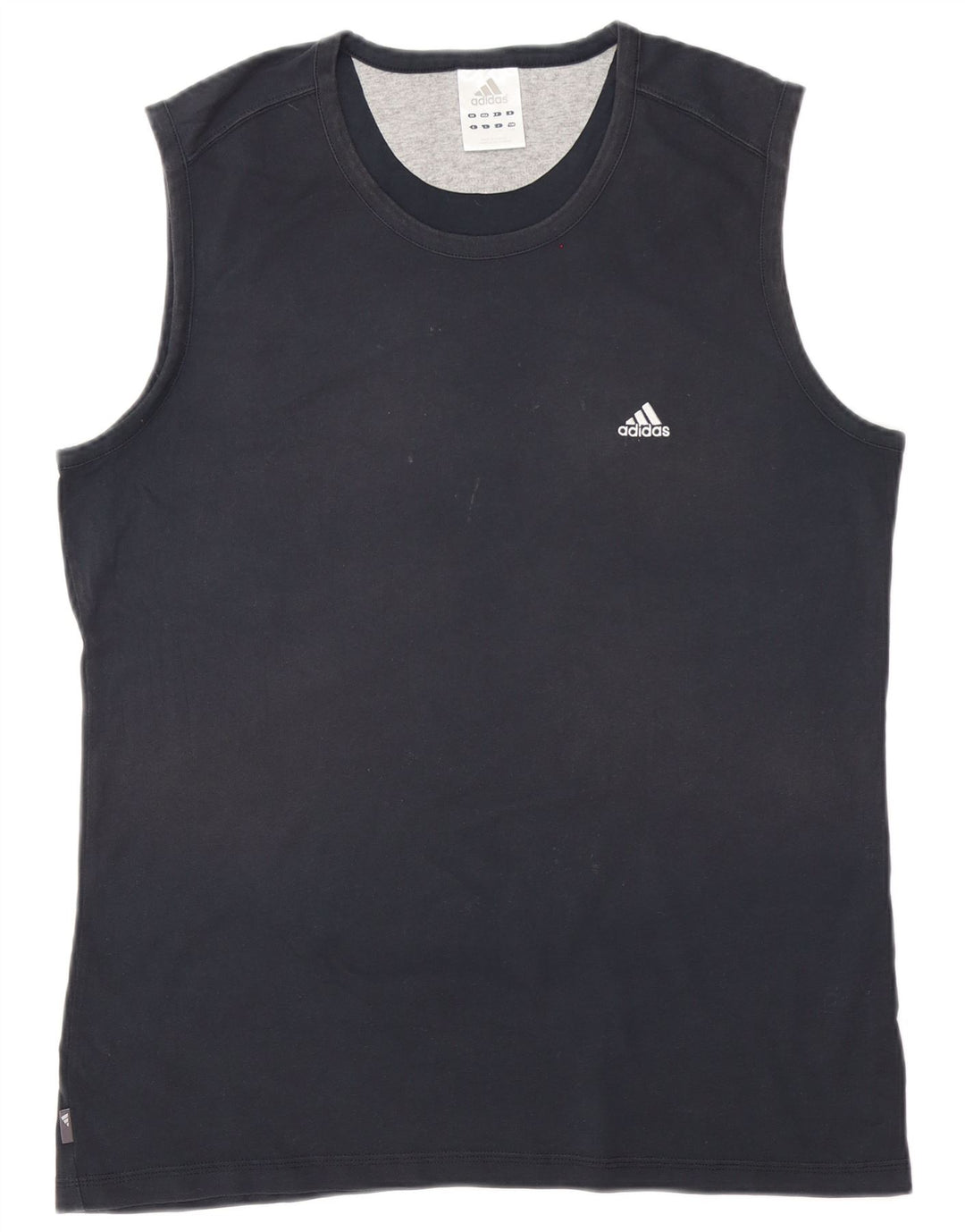 Adidas Mens Colete Top Grande Algodão Azul Marinho