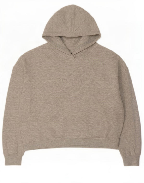 Jumper Jack Wills pentru femei Crop Oversized Hoodie UK 8 Small Gri Flecked
