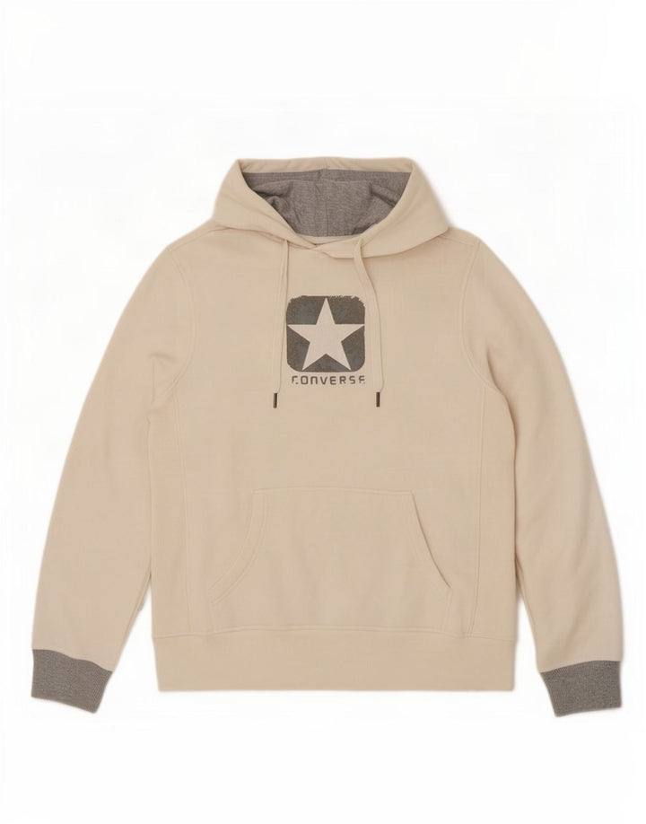 Converse Herren-Kapuzenpullover mit Grafik, Medium, cremefarbene Baumwolle