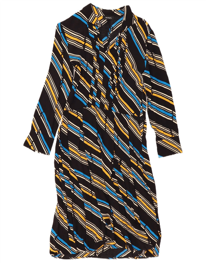Max & Co. Womens Long Sleeve Maxi Dress UK 12 Medium Multicoloured Striped