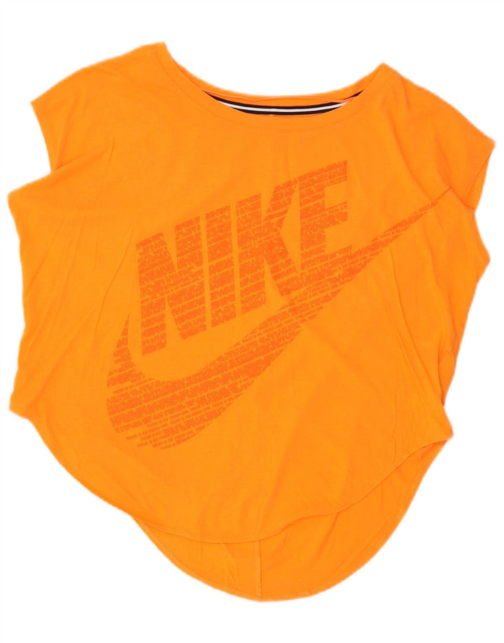 Nike Womens Graphic Vest Top UK 14 Medium Orange Cotton