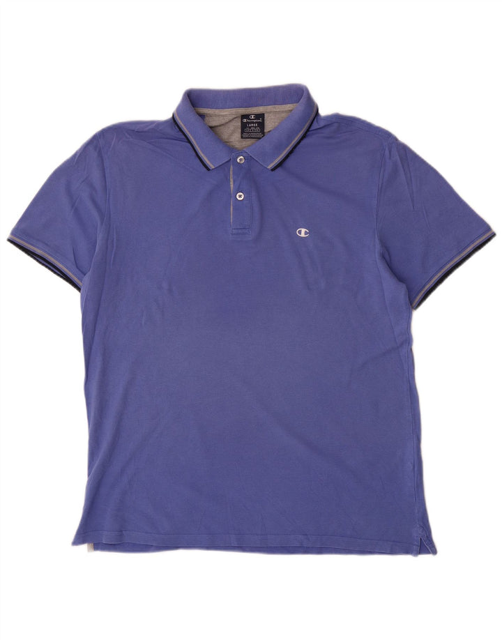 Champion Mens Polo Shirt Large Blue Cotton