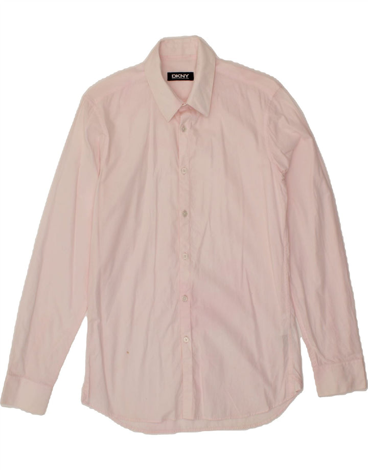 DKNY Mens Shirt Size 15 Medium Pink Cotton Vintage Dkny and Second-Hand Dkny from Messina Hembry 