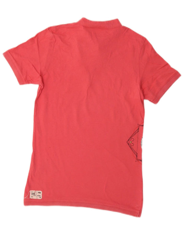 Puma Damen Grafik T-Shirt Top UK 10 Small Rot Baumwolle