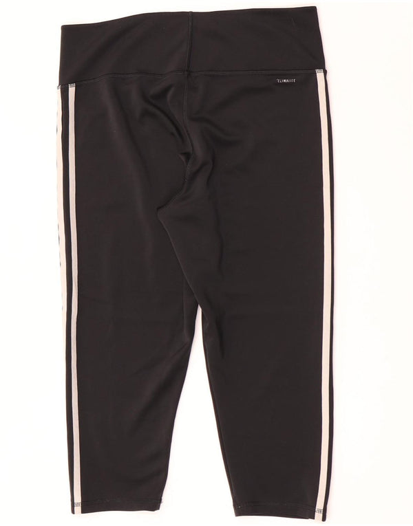 Adidas Damen Climalite Capri Leggings UK 16/18 Large Schwarz Polyester