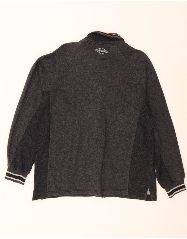 Asics Mens Cardigan Sweater Medium Grey Striped Cotton
