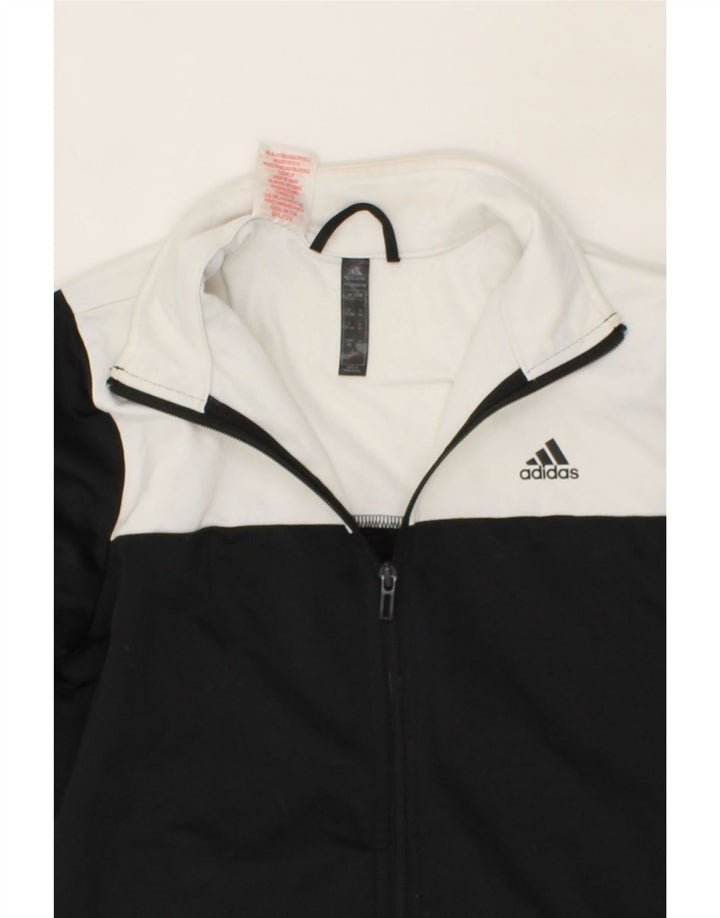ADIDAS Boys Tracksuit Top Jacket 13-14 Years Black Colourblock Polyester Vintage Adidas and Second-Hand Adidas from Messina Hembry 