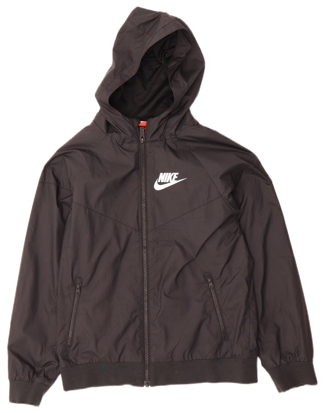 Veste de pluie à capuche Nike pour femme UK 12 Polyester noir moyen