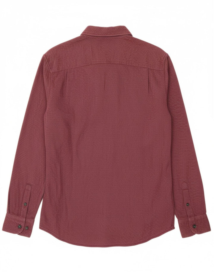 PENGUIN Mens Flannel Shirt XS Maroon Cotton