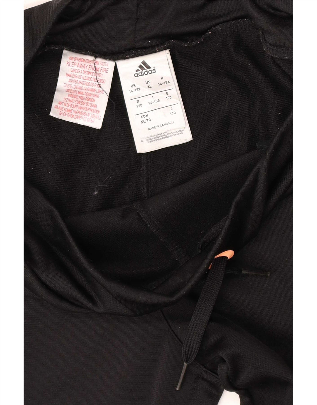 Adidas Boys Tracksuit Trousers Joggers 14-15 Years Black Polyester