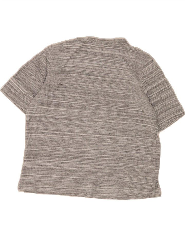 NIKE Womens T-Shirt Top UK 14 Medium Grey Striped Viscose Vintage Nike and Second-Hand Nike from Messina Hembry 