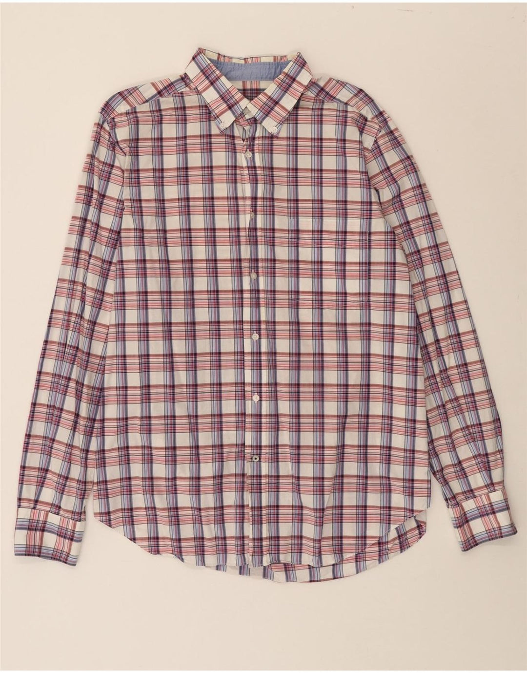 MASSIMO DUTTI Mens Shirt Large Red Check Cotton Vintage Massimo Dutti and Second-Hand Massimo Dutti from Messina Hembry 