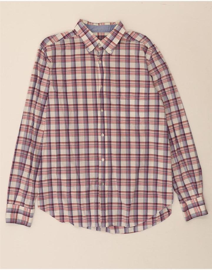 MASSIMO DUTTI Mens Shirt Large Red Check Cotton Vintage Massimo Dutti and Second-Hand Massimo Dutti from Messina Hembry 