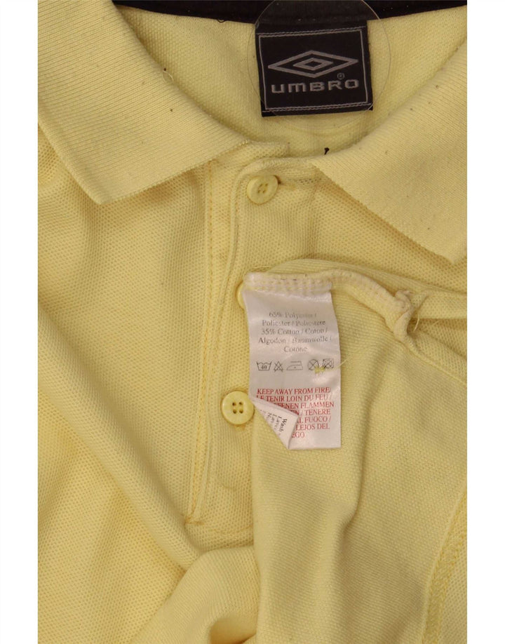 Umbro Mens Polo Shirt XL Yellow Polyester