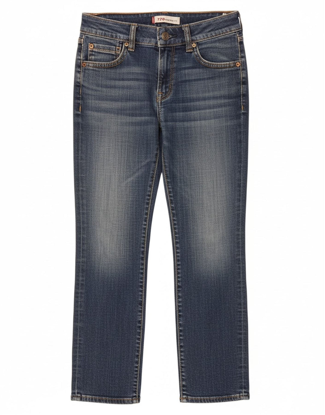 LEVI'S Womens 570 Straight Jeans W28 L26 Blue Cotton