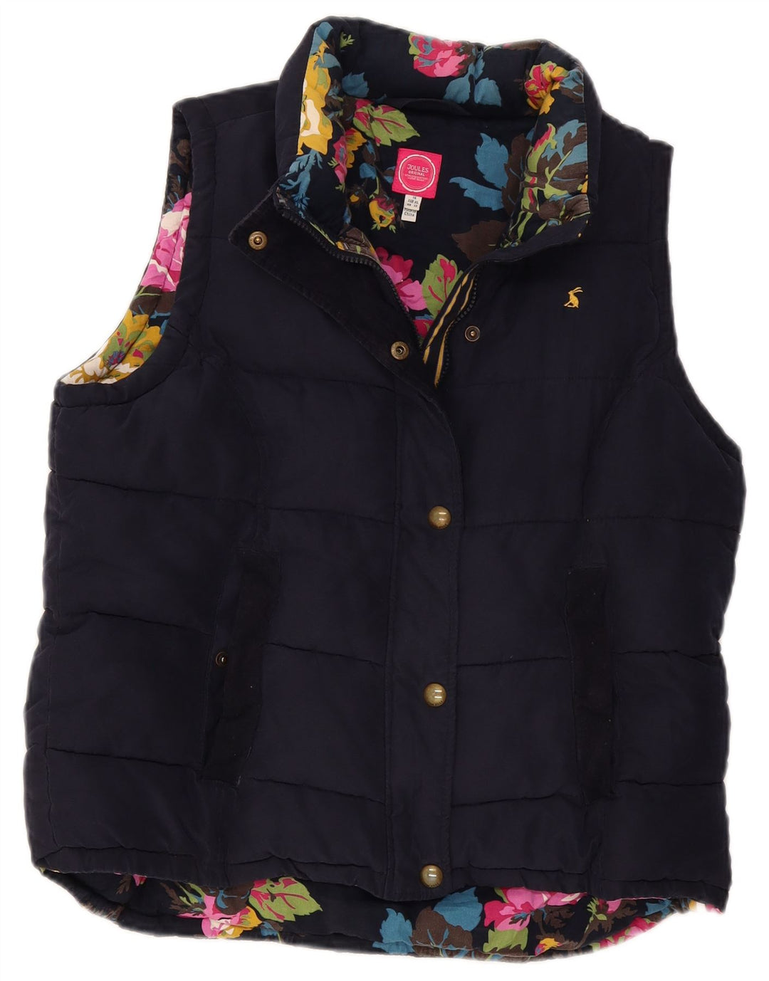 Joules Womens Padded Gilet UK 18 XL Navy Blue Polyester