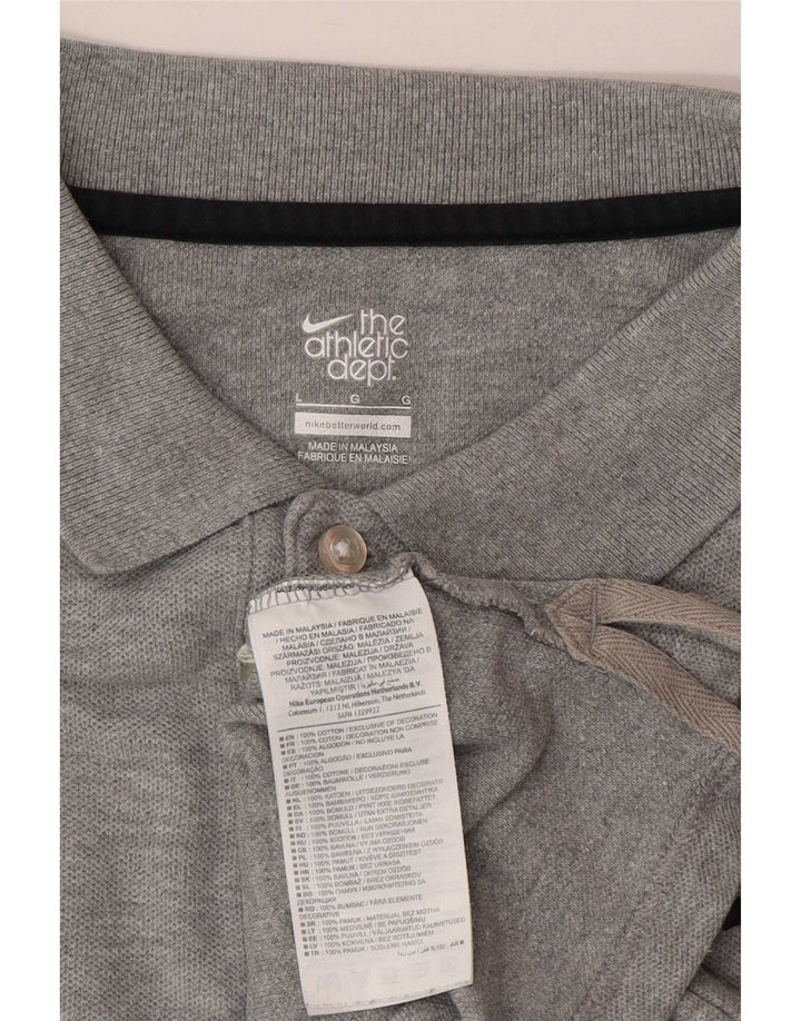 Polo Nike Hombre Grande Gris Algodón