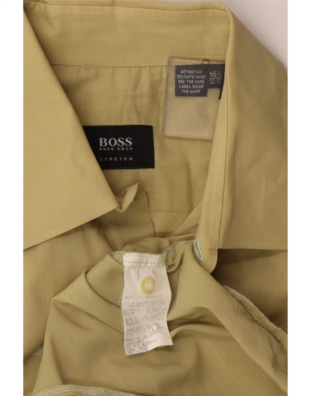 Hugo Boss Herreskjorte str. 16 1/2 Stor Khaki Bomuld