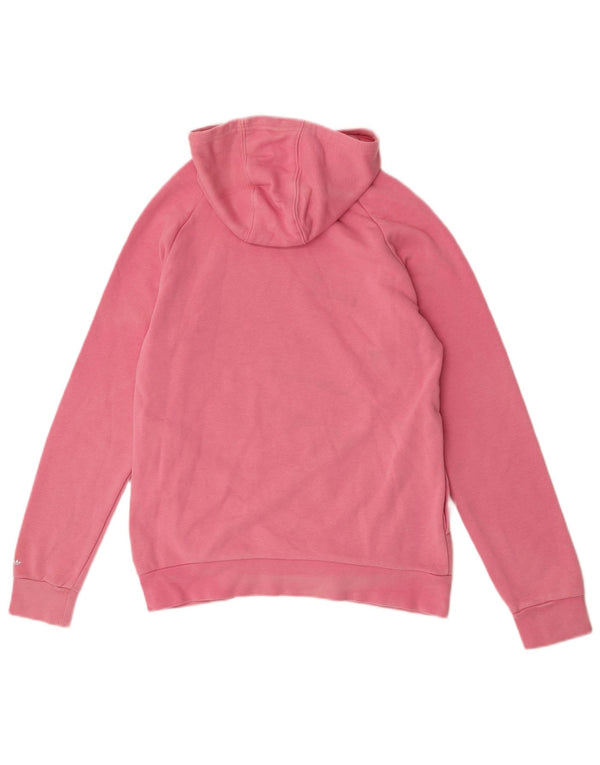 Adidas Girls Graphic Hoodie Jumper 13-14 Years Pink Cotton