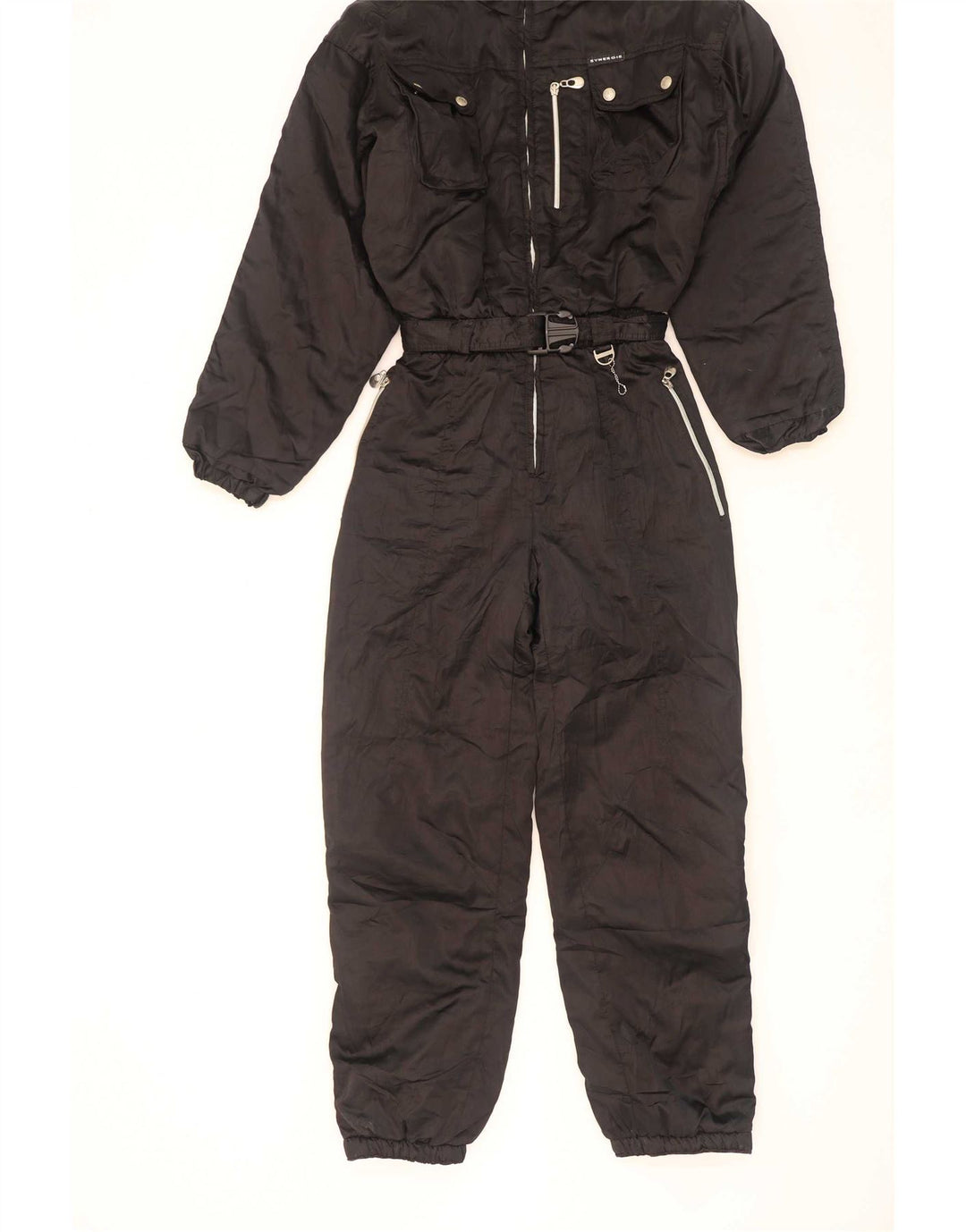 Vintage Damen Skioverall IT 46 Large Schwarz